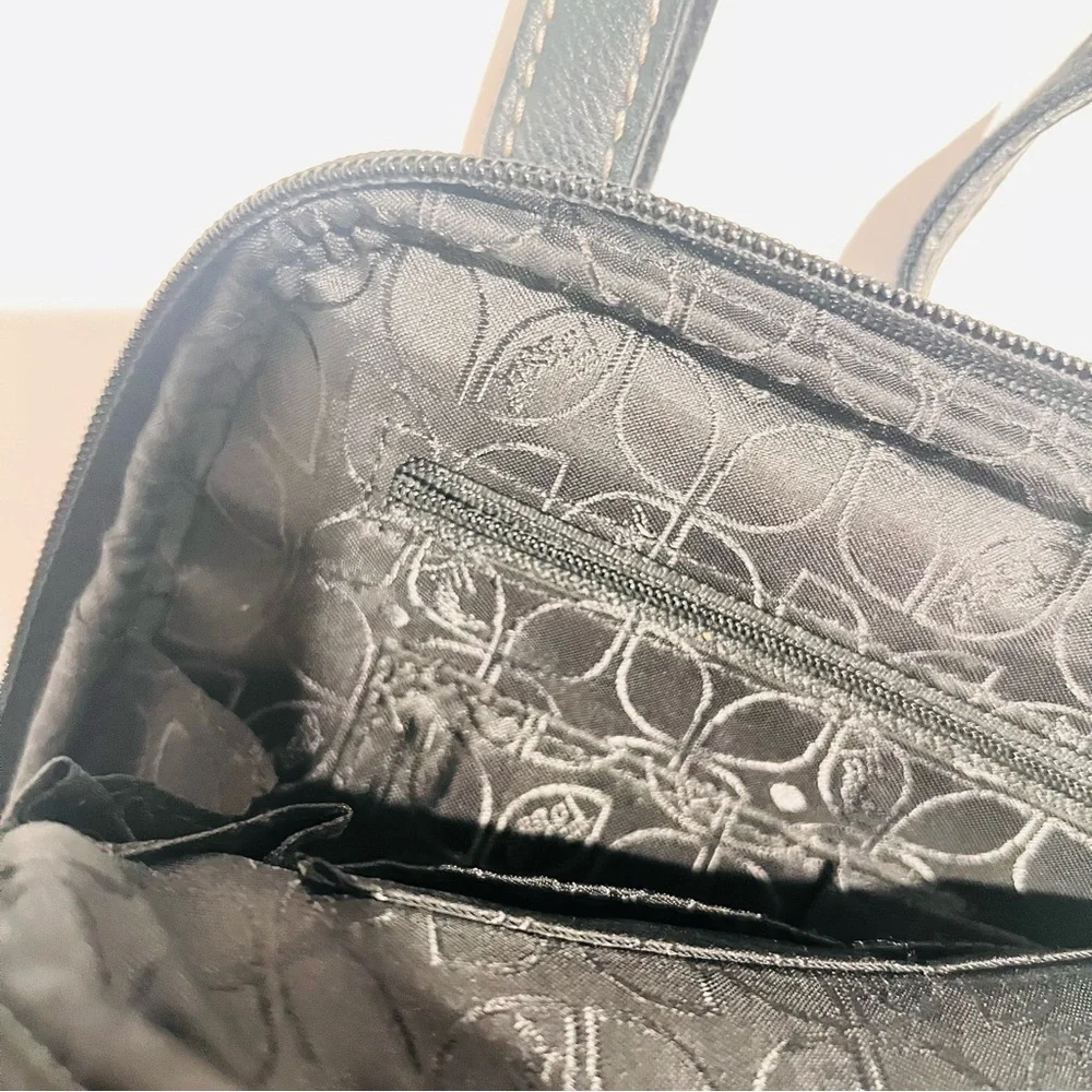 VTG FOSSIL Black Luxurious Leather Crossbody Messenger Bag Handbag Organizer